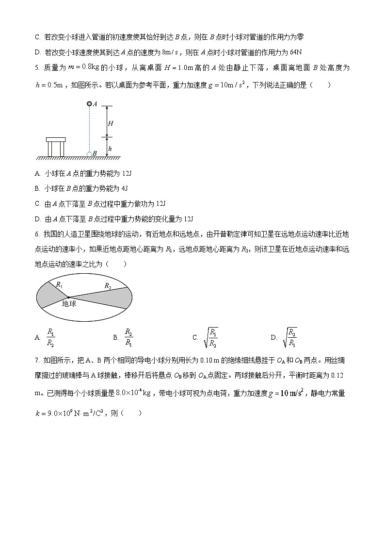 陕西省西安市部分学校2023-2024学年高一下学期6月期末联考物理试题（原卷版+解析版）03