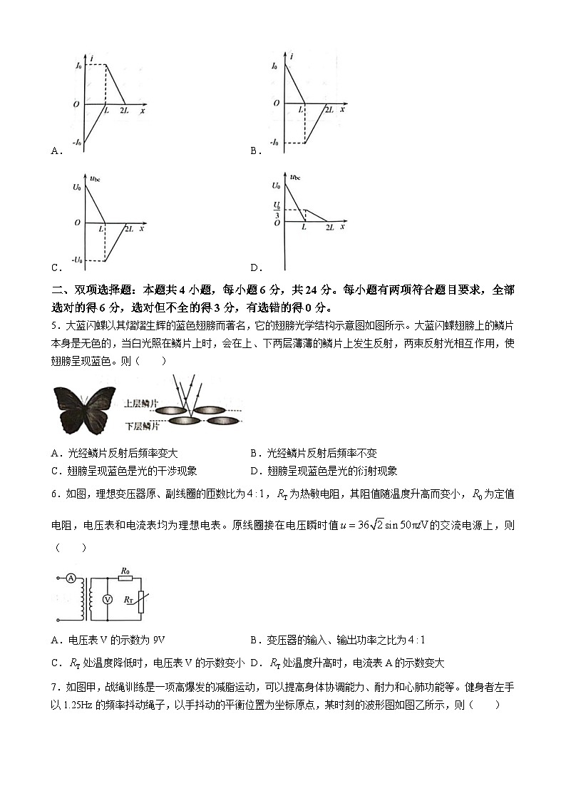 福建省漳州市2023-2024学年高二下学期7月期末考试物理试题02