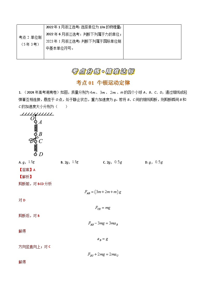 专题06运动和力的关系-三年（2022-2024）高考物理真题分类汇编（全国通用）02