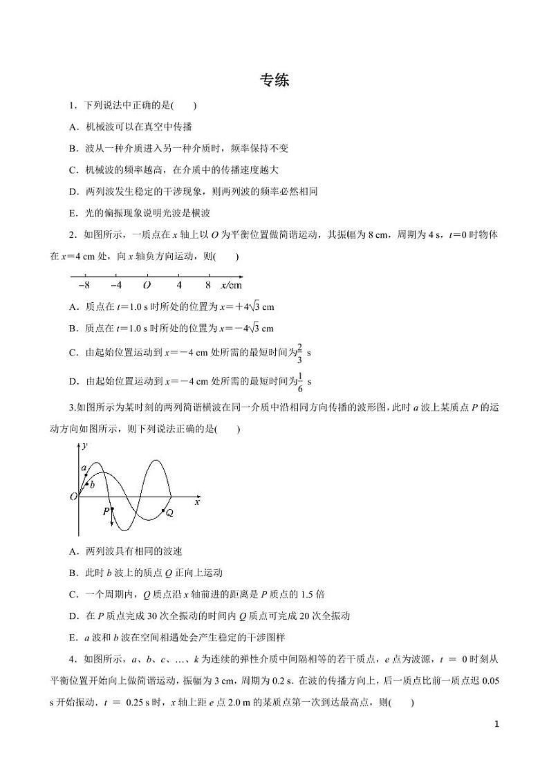 高中物理-专题14 机械振动与机械波（原卷+解析版）第1页