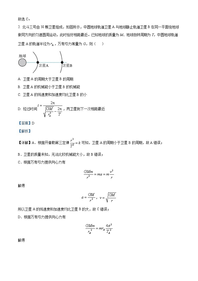 安徽省华大新高考联盟合肥一中等学校2024届高三下学期三模联考物理试卷（Word版附解析）02
