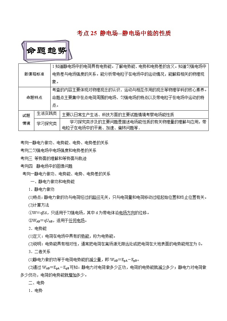 高考物理一轮复习专题8.2静电场--静电场中能的性质-(原卷版+解析)第1页