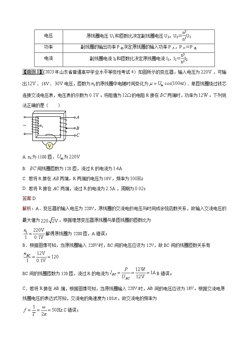 高考物理一轮复习专题12.2交变电流-变压器和远距离输电(原卷版+解析)第2页
