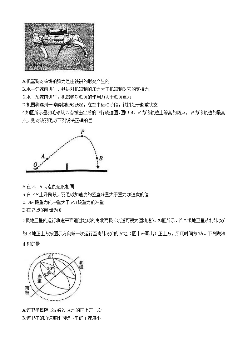 浙江省金华市十校2023-2024学年高二下学期6月期末调研考试物理试题（Word版附答案）02
