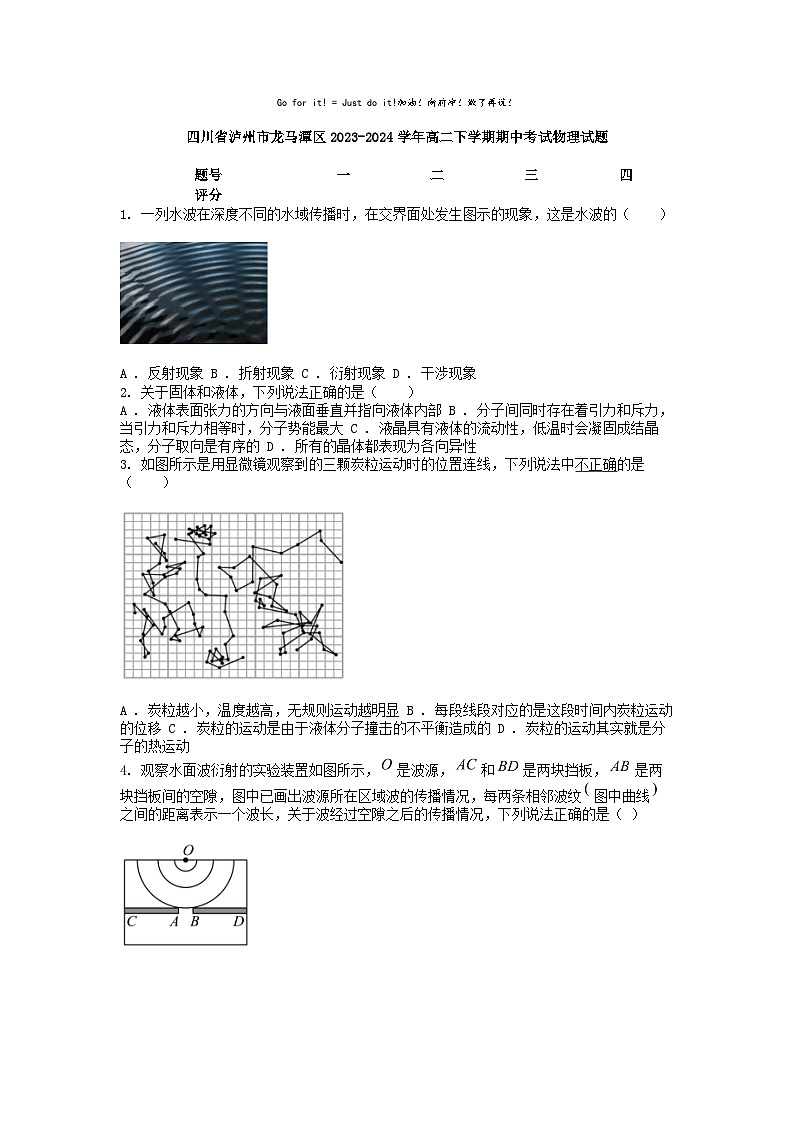 [物理]四川省泸州市龙马潭区2023-2024学年高二下学期期中考试试题01