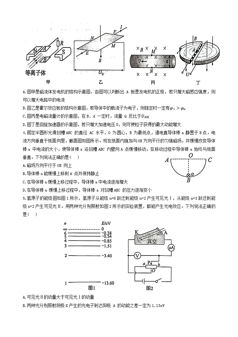 2024武汉江岸区高二下学期7月期末物理试题含答案第2页
