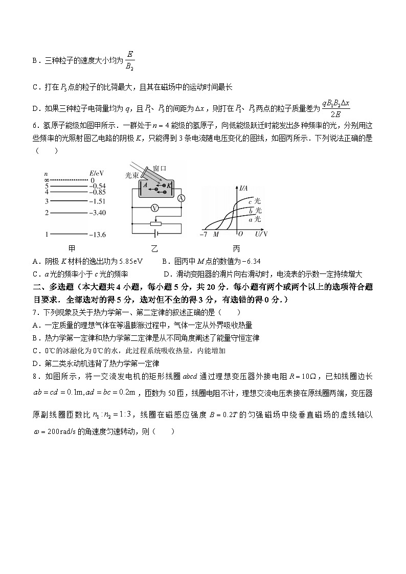 湖南省郴州市2023-2024学年高二下学期期末考试物理试卷（Word版附答案）03