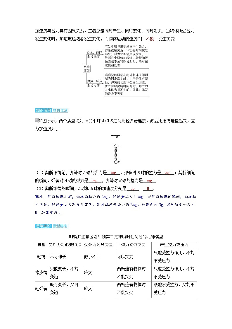 2025年高考物理一轮复习讲义学案 第三章　运动和力的关系 第二讲　牛顿第二定律的基本应用第2页