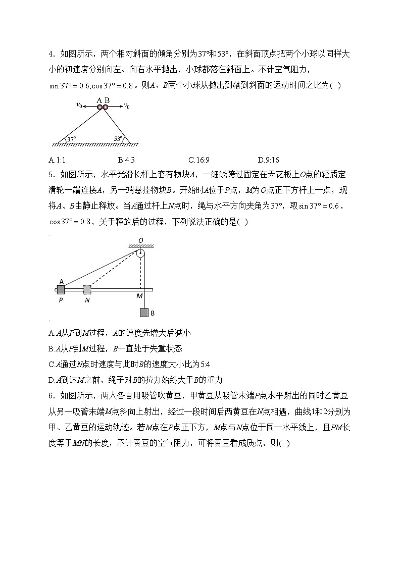 四川省眉山市2023-2024学年高一下学期7月期末联考物理试卷(含答案)第2页