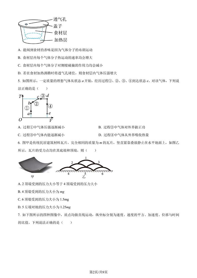 巴蜀中学2024年高二下学期期末物理试卷（本部）（原卷版）第2页