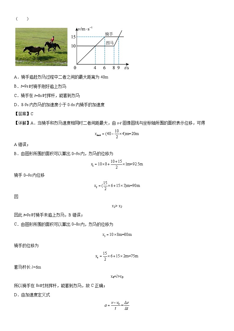 专题强化二：追及、相遇问题（含答案）[初升高衔接]2023-2024学年新高一物理【赢在暑假】同步精讲精练系列（人教版2019必修第一册）02