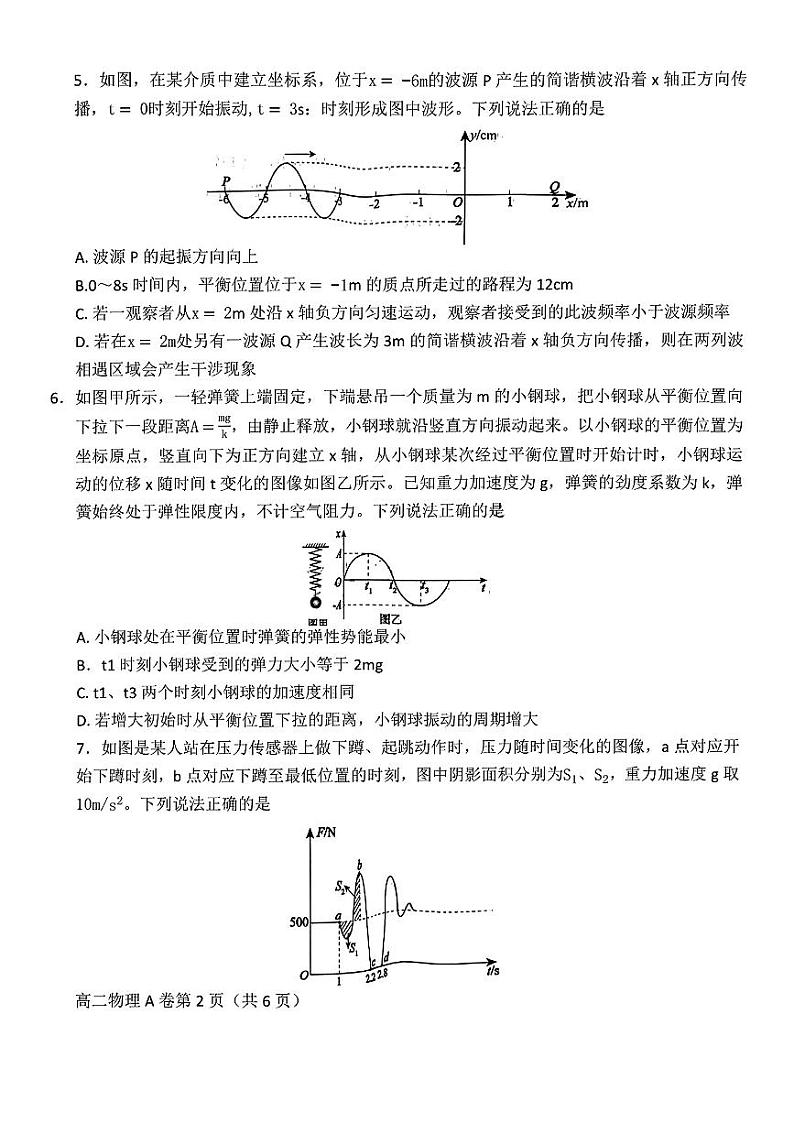 物理-安徽省鼎尖县中联盟2023-2024学年高二下学期7月三市期末联考试卷【含答案】02