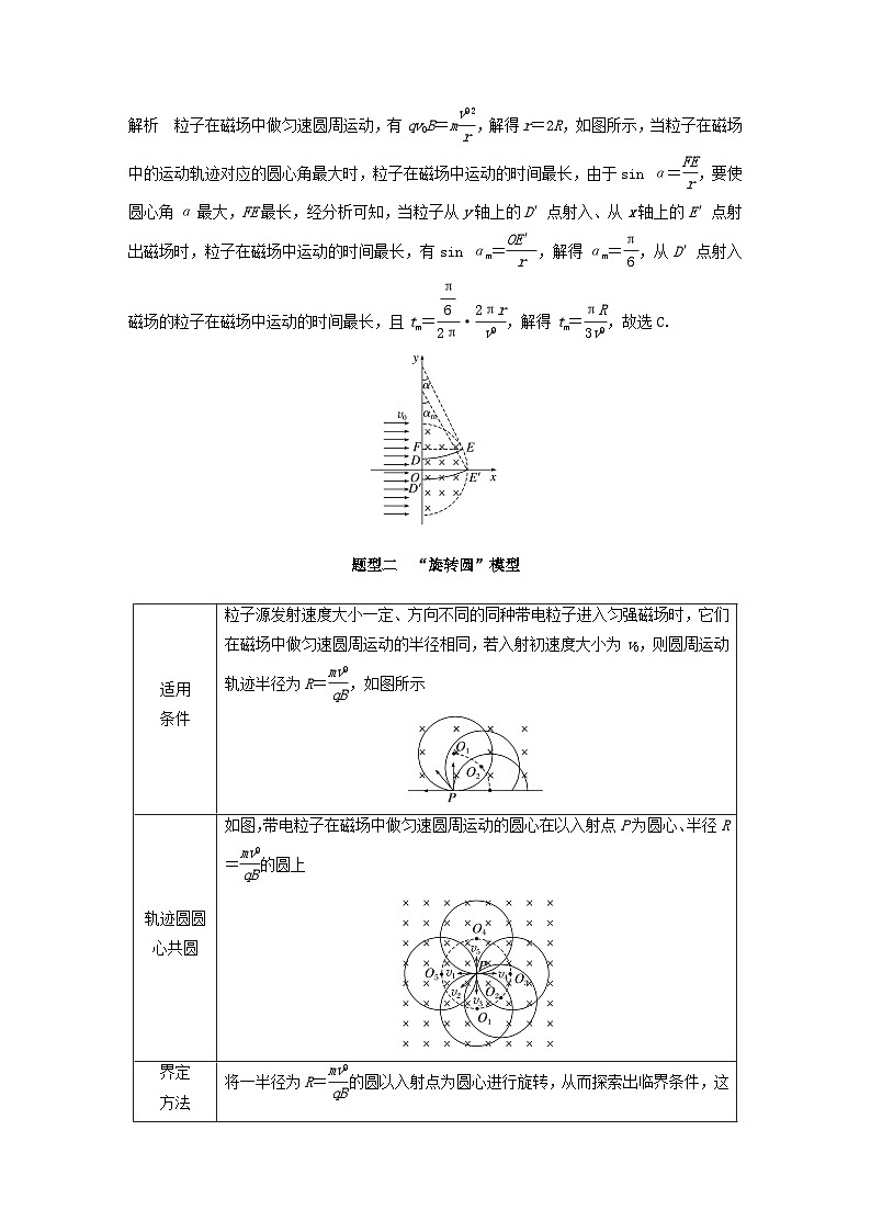 2024届高考物理一轮复习教案第十一章专题强化十八动态圆（粤教版新教材）02
