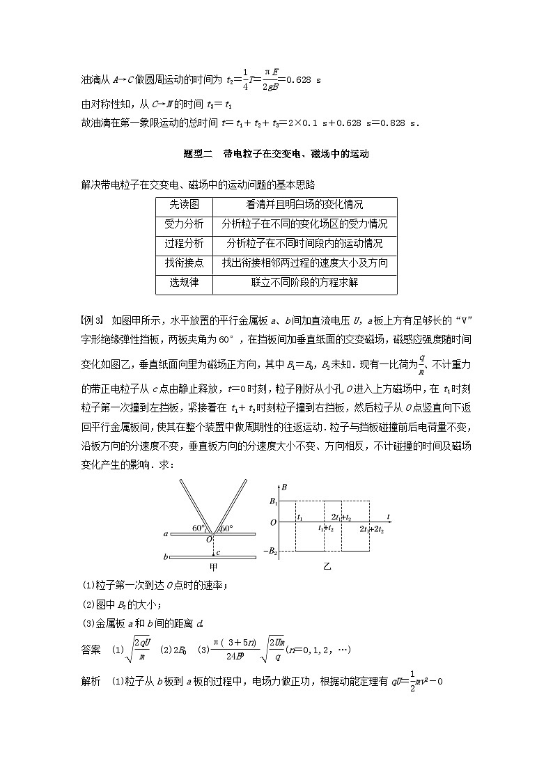 2024届高考物理一轮复习教案第十一章专题强化二十一带电粒子在叠加场和交变电磁场中的运动（粤教版新教材）03