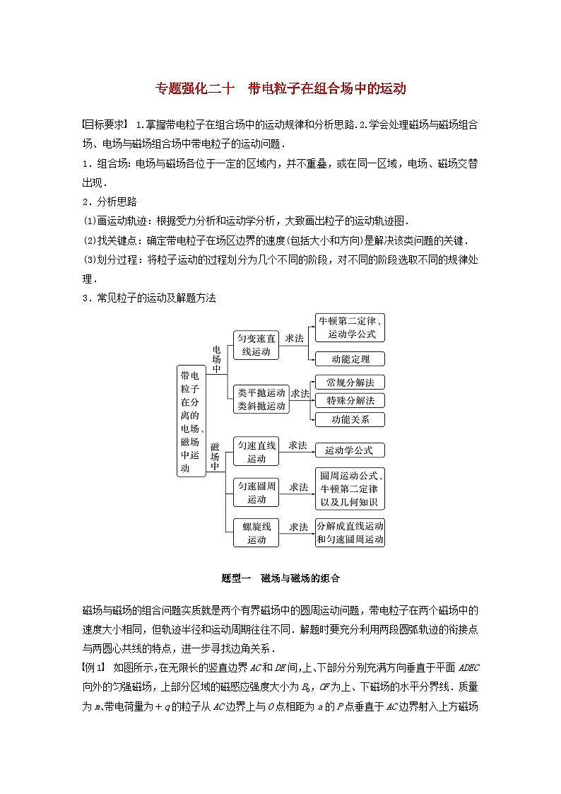 2024届高考物理一轮复习教案第十一章专题强化二十带电粒子在组合场中的运动（粤教版新教材）第1页