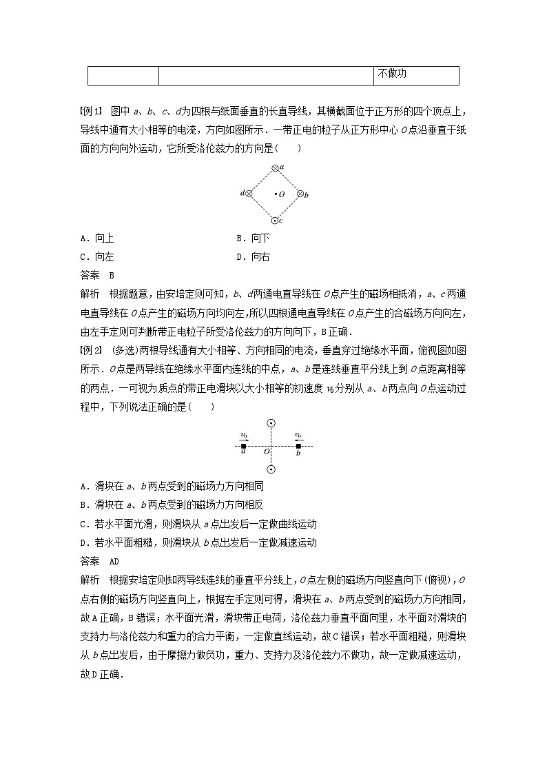 2024届高考物理一轮复习教案第十一章第2讲磁吃运动电荷带电体的作用（粤教版新教材）02