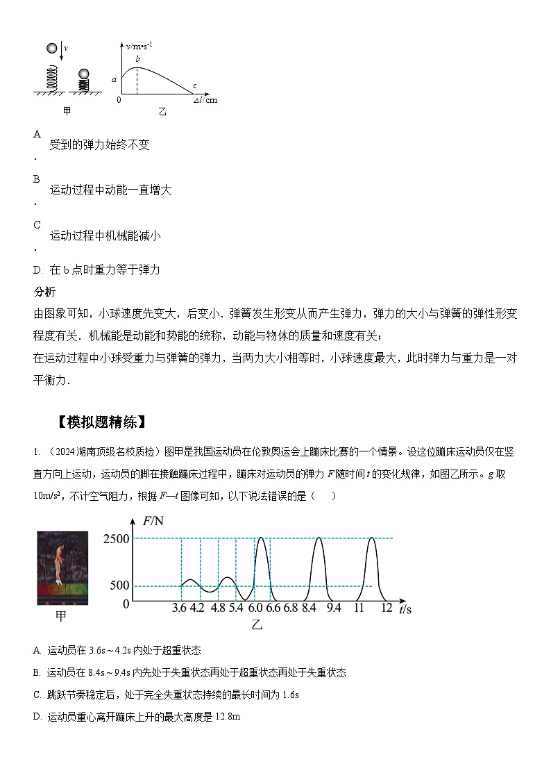 专题9 蹦极蹦床类问题(学生版)--2025版动力学中的九类常见模型精讲精练讲义第2页