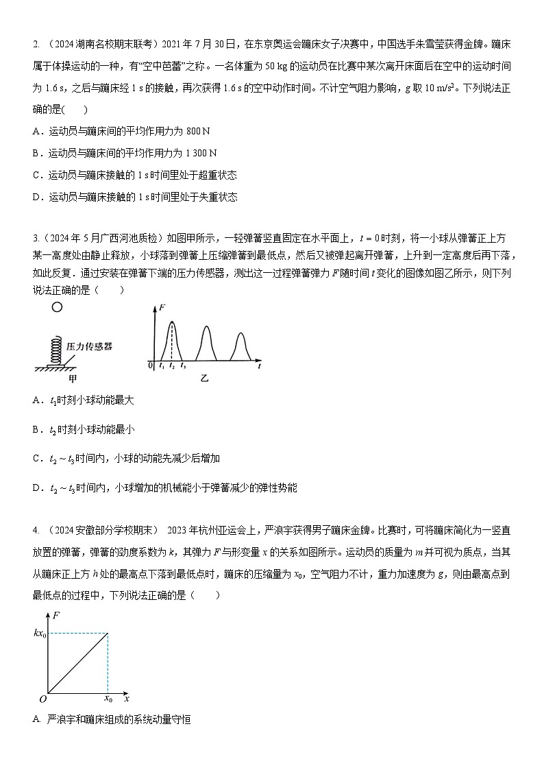 专题9 蹦极蹦床类问题(学生版)--2025版动力学中的九类常见模型精讲精练讲义第3页