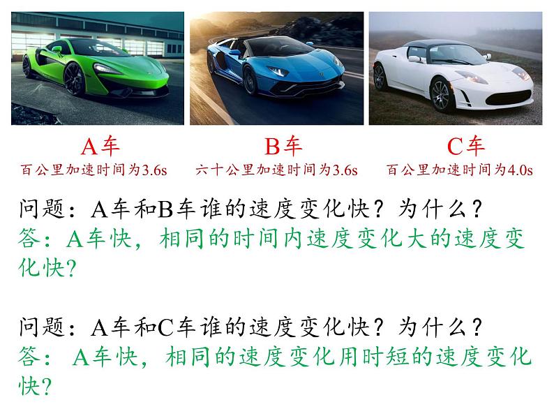 2023-2024学年高一物理人教版2019必修第一册同步课件  01-04速度变化快慢的描述-加速度第3页