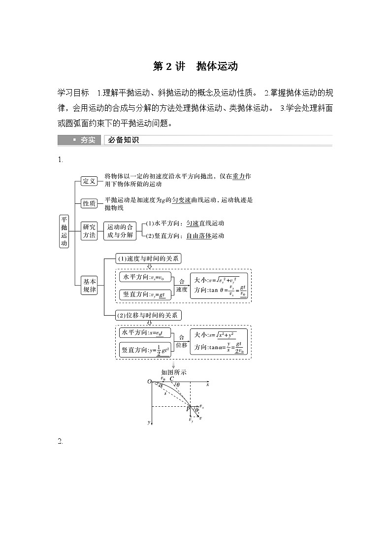 第四章　曲线运动　万有引力与宇宙航行 第2讲　抛体运动-教师讲义第1页
