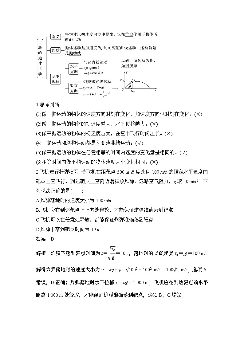 第四章　曲线运动　万有引力与宇宙航行 第2讲　抛体运动-教师讲义第2页