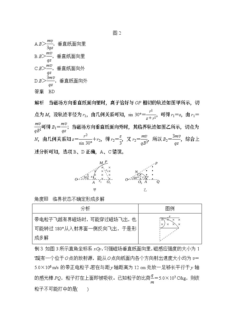 2025年高考物理二轮复习第十章　磁场 专题强化十七　带电粒子在匀强磁场中的多解和临界问题课件+讲义（教师+学生）+跟踪练习03