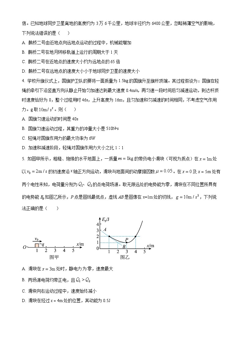 四川省成都市第七中学2024届高三下学期5月模拟考试理综物理试题（Word版附解析）02
