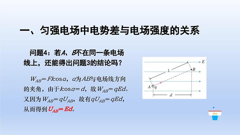 高中物理人教版2019必修第三册10-3电势差与电场强度的关系精品课件406