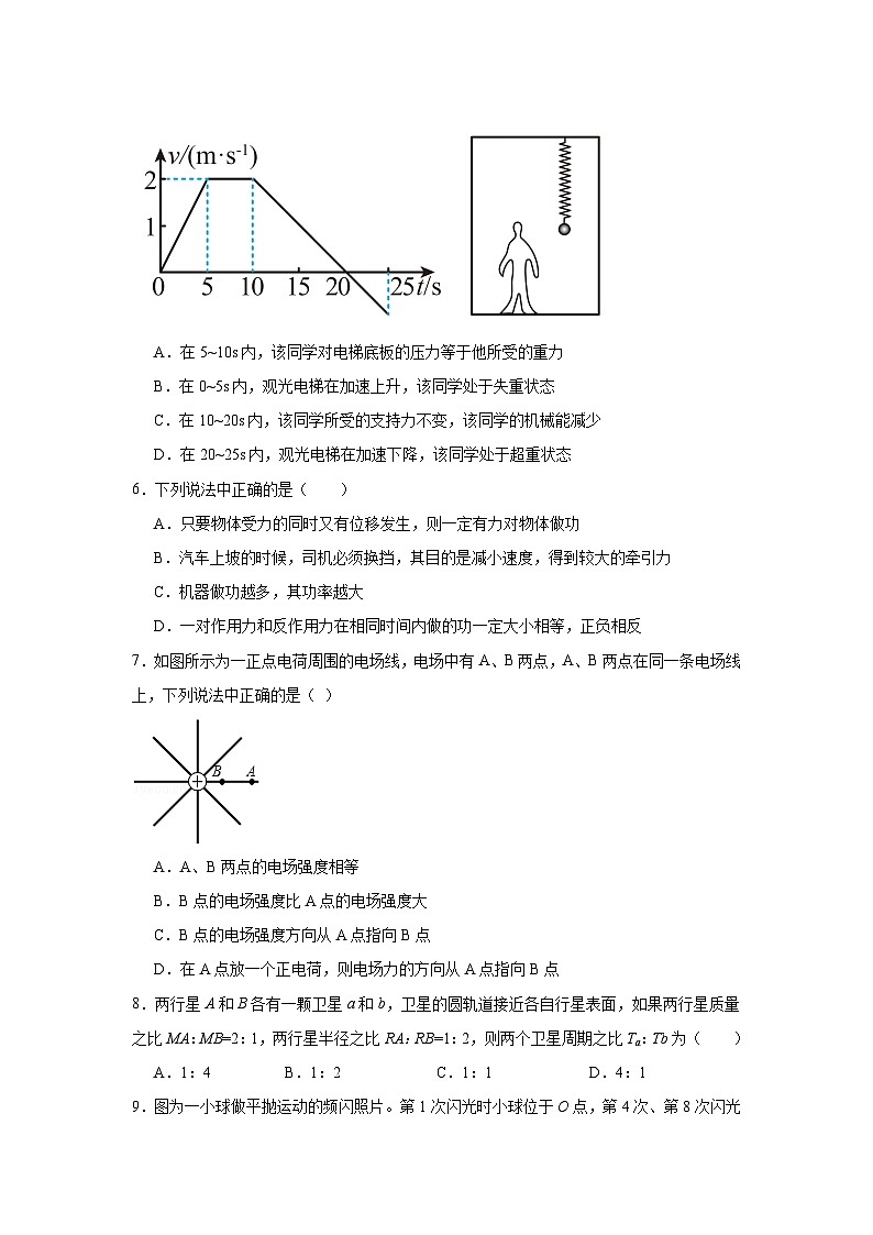 高中物理2024年1月辽宁省普通高中学业水平合格性考试模拟试题含解析答案02