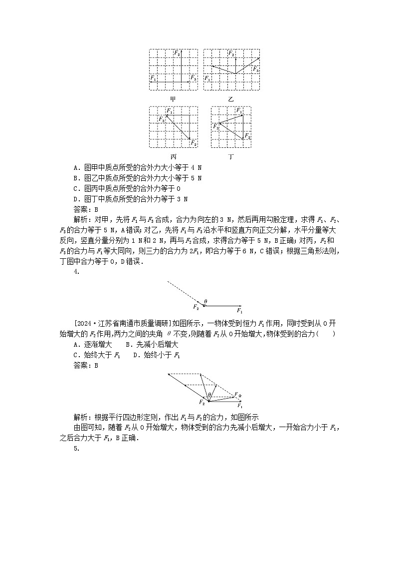 2025版高考物理一轮复习微专题小练习相互作用专题10力的合成与分解第2页