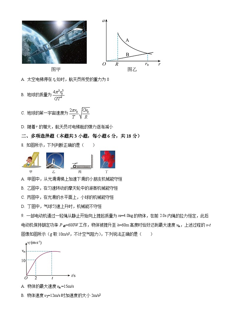 2024眉山仁寿县三校联考高一下学期7月期末考试物理含解析03