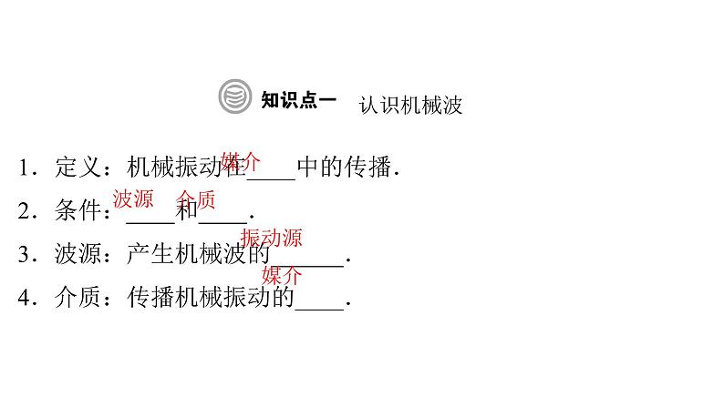 粤教版高中物理选择性必修第一册第3章机械波第1节机械波的产生和传播课件04