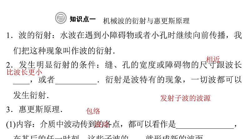 粤教版高中物理选择性必修第一册第3章机械波第3节机械波的传播现象课件04