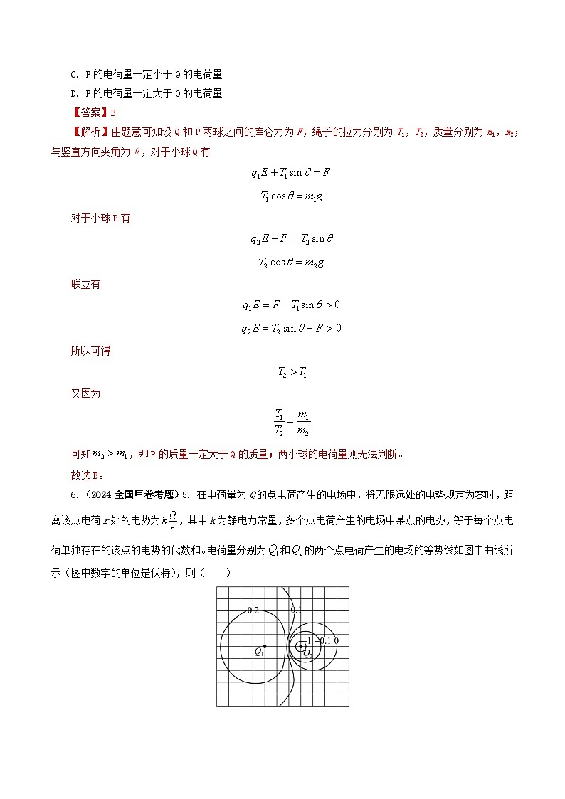 专题08  电场-2024年高考真题和模拟题物理分类汇编03