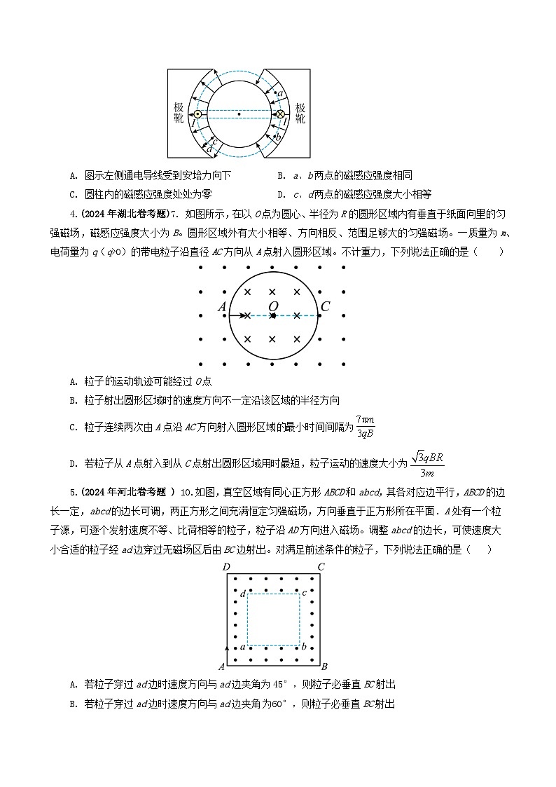 专题10 磁场-2024年高考真题和模拟题物理分类汇编02