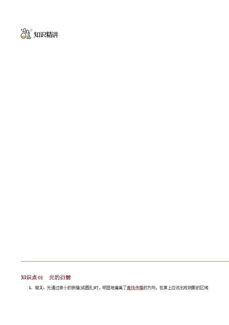 物理同步精品讲义(人教2019选择性必修一)第05讲光的衍射(原卷版+解析)03