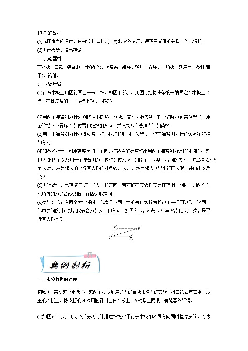 【寒假自学课】高一物理寒假精品课(人教版2019)第9天实验二：平行四边形定则(原卷版+解析)03
