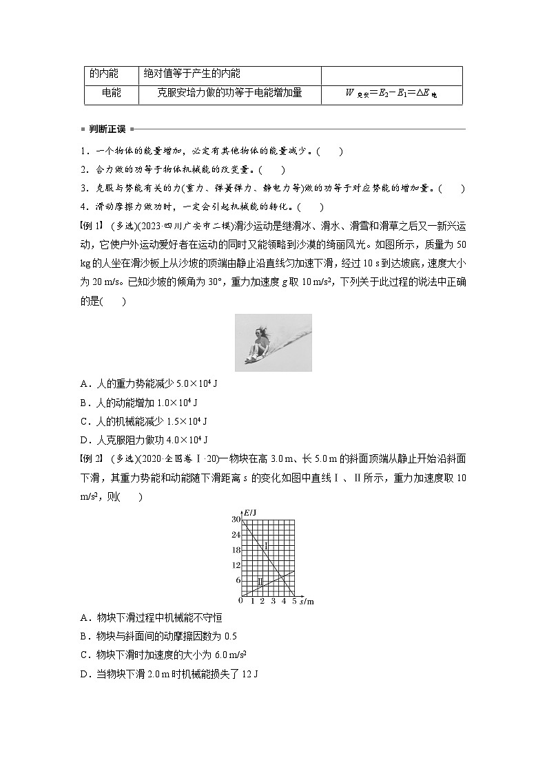 2025年高考物理大一轮复习第六章　第五课时　功能关系　能量守恒定律（课件+讲义+练习）02