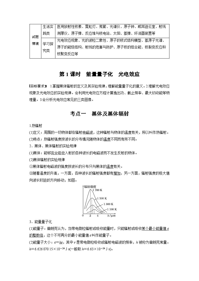 2025年高考物理大一轮复习第十六章　第一课时　能量量子化　光电效应（课件+讲义+练习）02