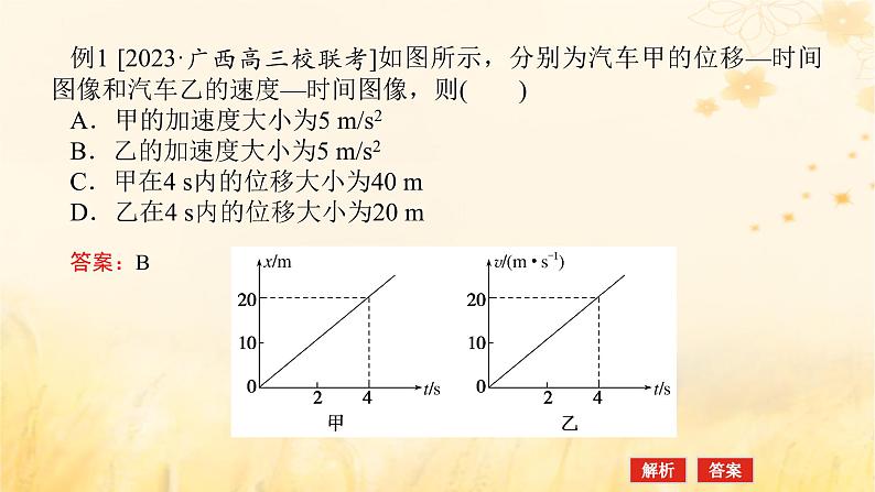 2025版高考物理全程一轮复习第一章运动的描述匀变速直线运动专题强化一运动学图像课件08