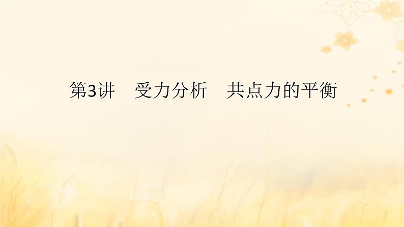 2025版高考物理全程一轮复习第二章相互作用第三讲受力分析共点力的平衡课件 (1)01