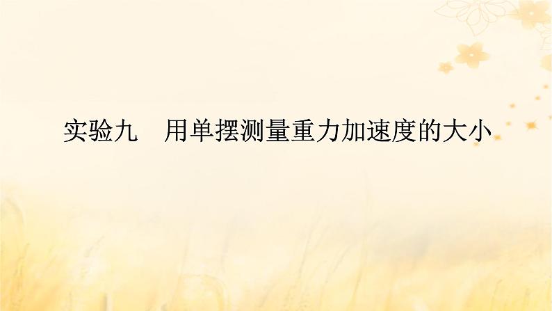 2025版高考物理全程一轮复习第八章机械振动与机械波实验九用单摆测量重力加速度的大小课件01