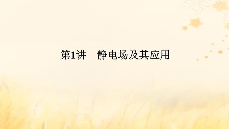 2025版高考物理全程一轮复习第九章静电场及其应用静电场中的能量第一讲静电场及其应用课件01