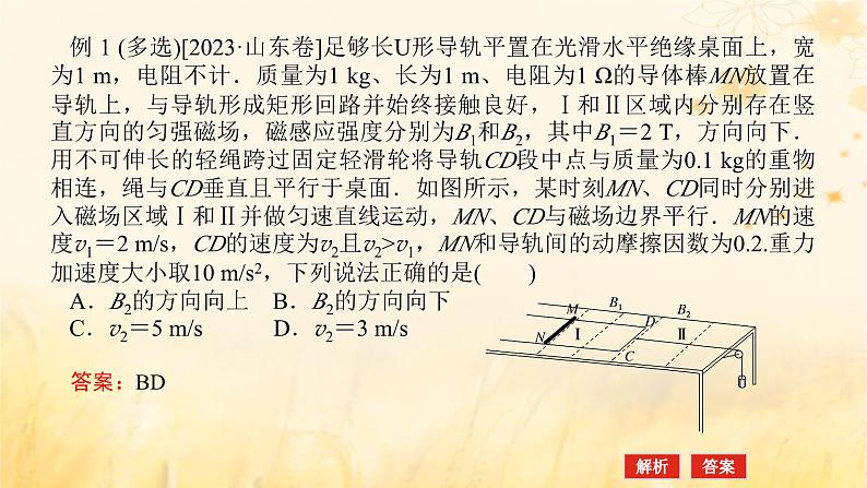 2025版高考物理全程一轮复习第十二章电磁感应专题强化十二电磁感应中的动力学能量和动量问题课件第7页