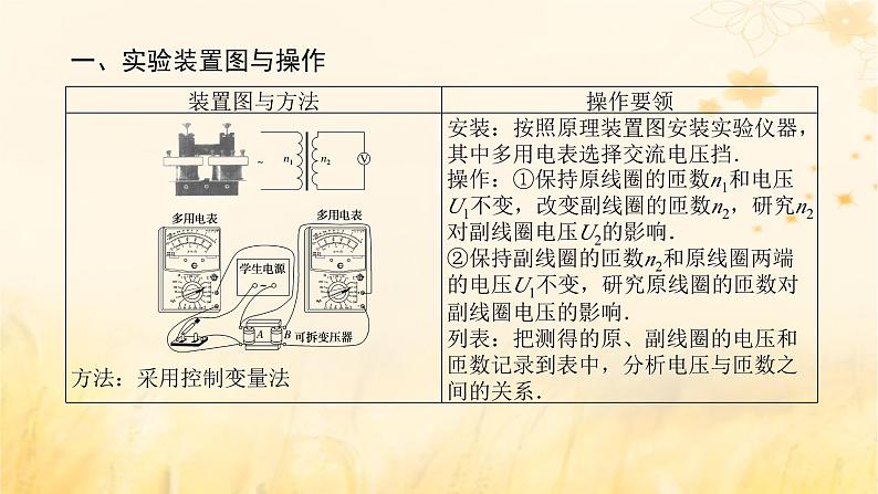 2025版高考物理全程一轮复习第十三章实验十六探究变压器原副线圈电压与匝数的关系课件05