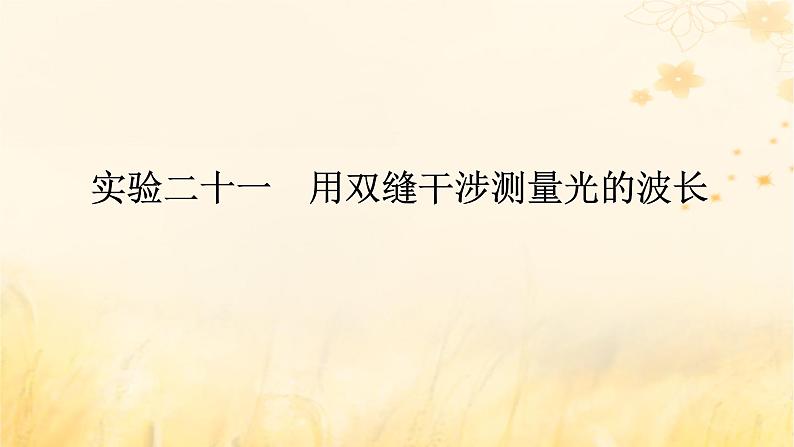 2025版高考物理全程一轮复习第十五章光实验二十一用双缝干涉测量光的波长课件01