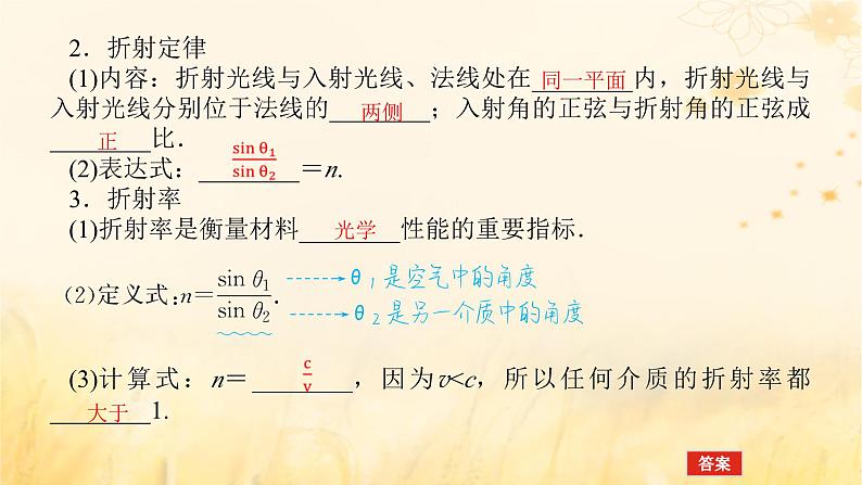 2025版高考物理全程一轮复习第十五章光第一讲光的折射全反射课件06