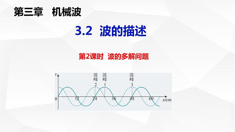 人教版2019高中物理选择性必修第一册3-2波的描述精品课件01