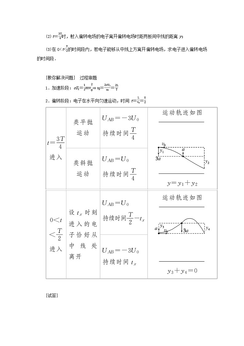 2025版高考物理全程一轮复习专题练习第九章专题强化八带电粒子在电场中运动的综合问题02