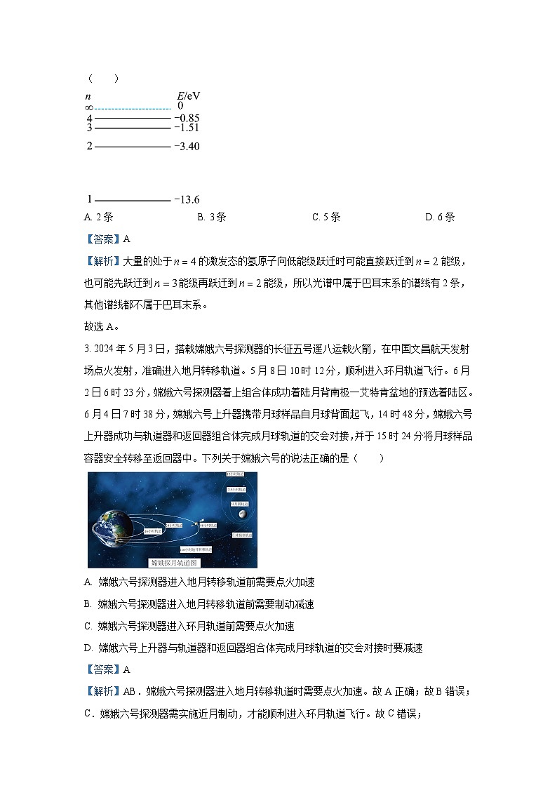 [物理]湖南省名校联合体2024_2025学年高三上学期入学摸底考试试题(解析版)02